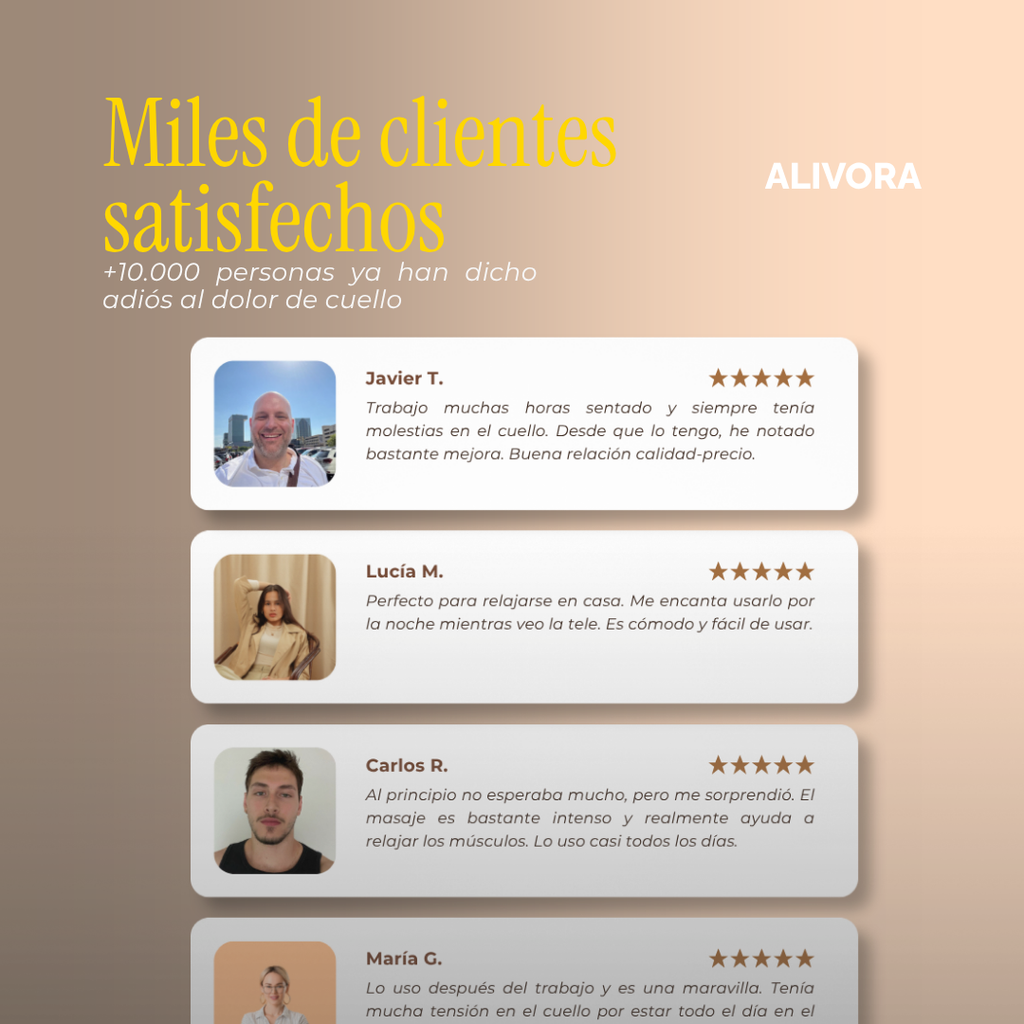 Alivora Neck™ – Masajeador Cervical de Amasado Profundo